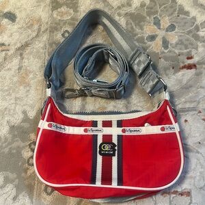 LeSportsac Red and Gray Shoulder Bag
